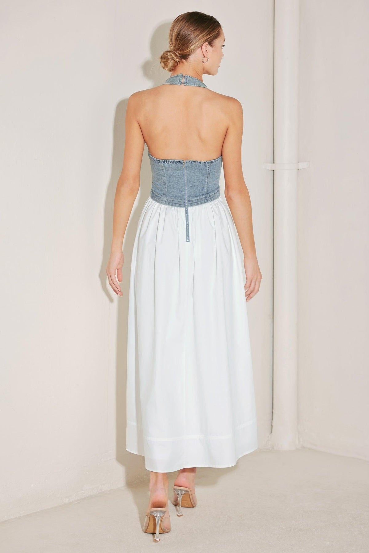 CITY TO COAST WOVEN MIDI DRESS
