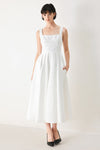 ECHO IN WHITE WOVEN MIDI DRESS