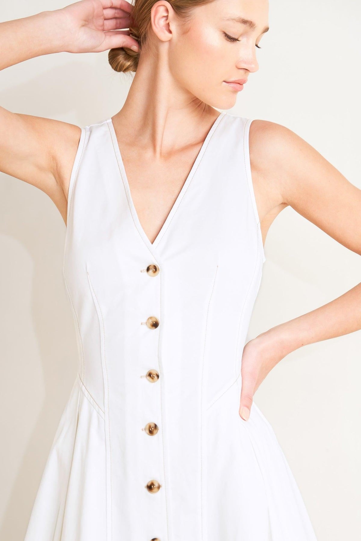 ELEGANTLY YOURS WOVEN MIDI DRESS
