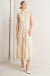 PURELY ROMANTIC WOVEN LACE MIDI DRESS