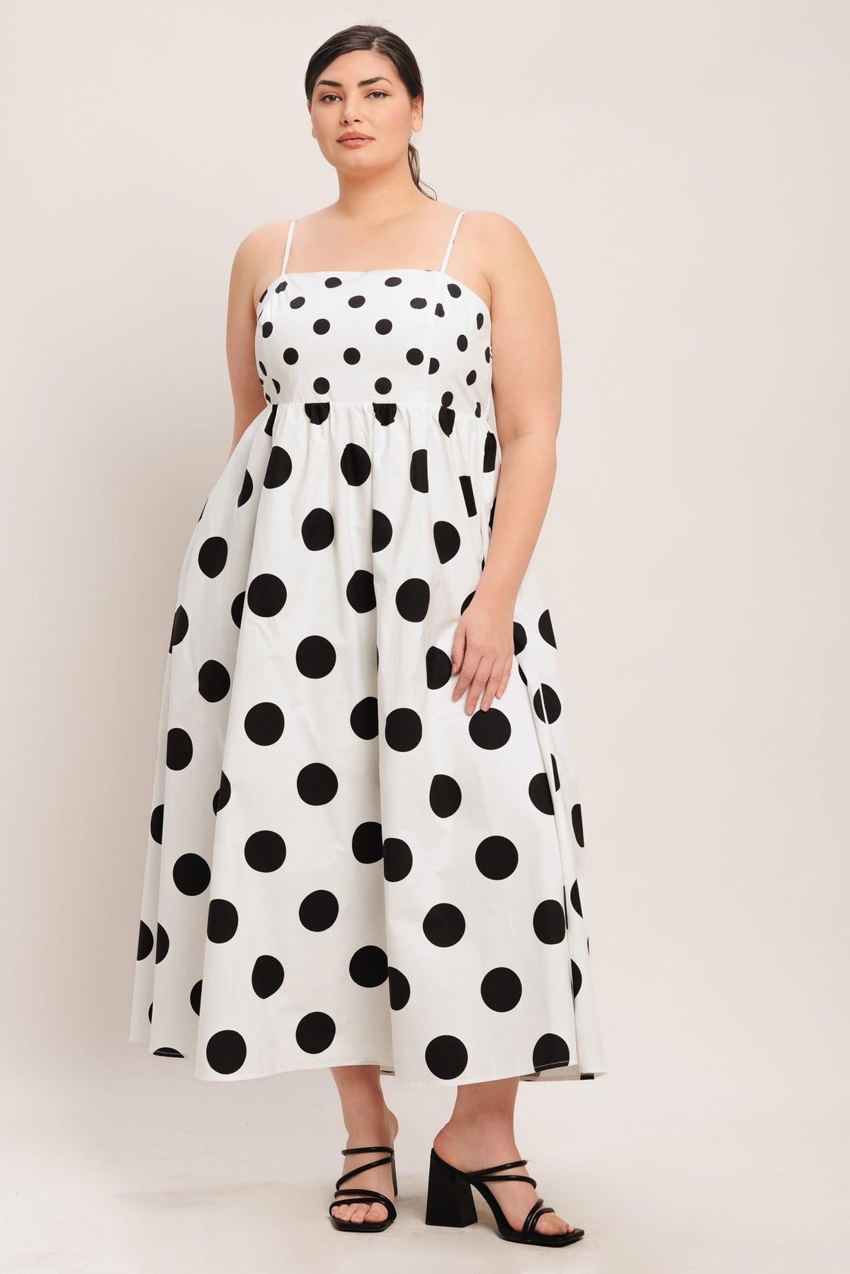 DOLCE VITA POLKA DOT WOVEN MIDI DRESS