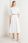 RELAXED TAILOR WOVEN MIDI DRESS