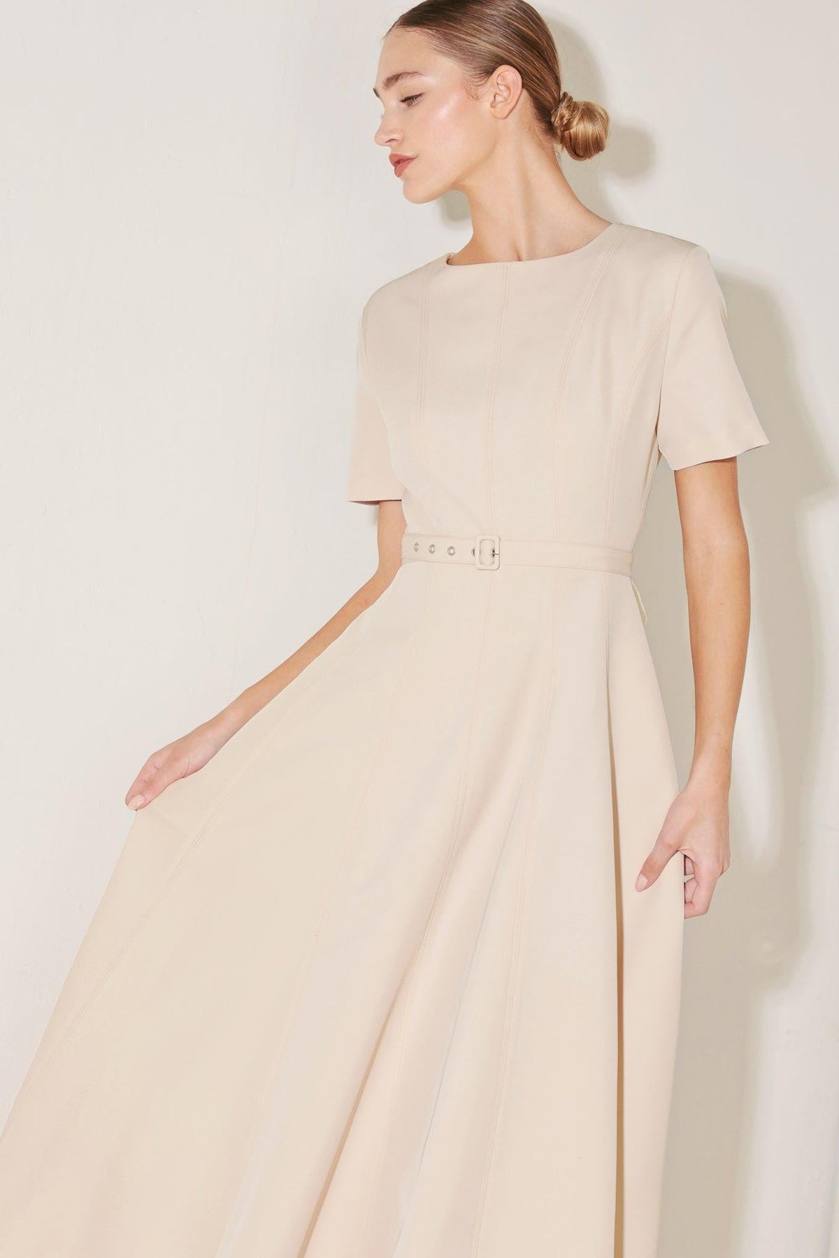 SPRING ICON WOVEN MIDI DRESS