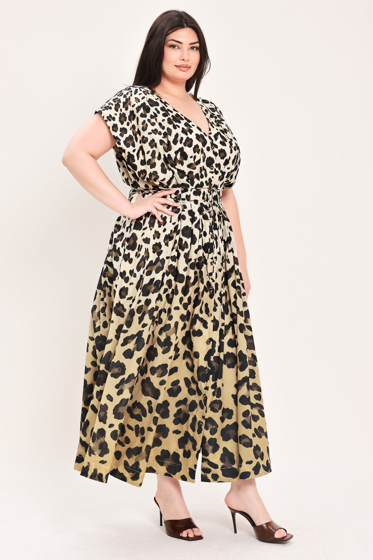 WILD MUSE WOVEN MIDI DRESS