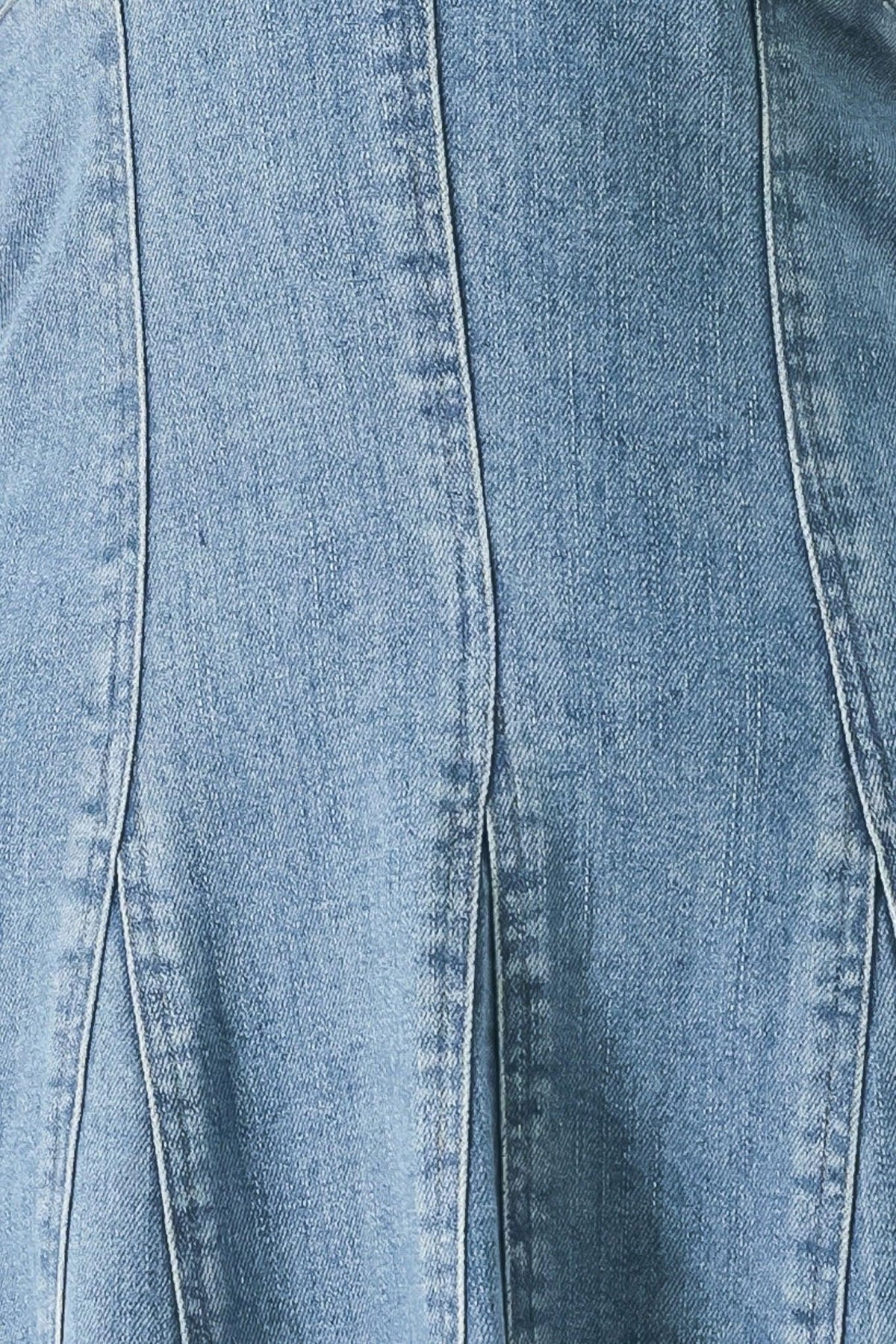 BLUE BLOSSOM DENIM MIDI DRESS
