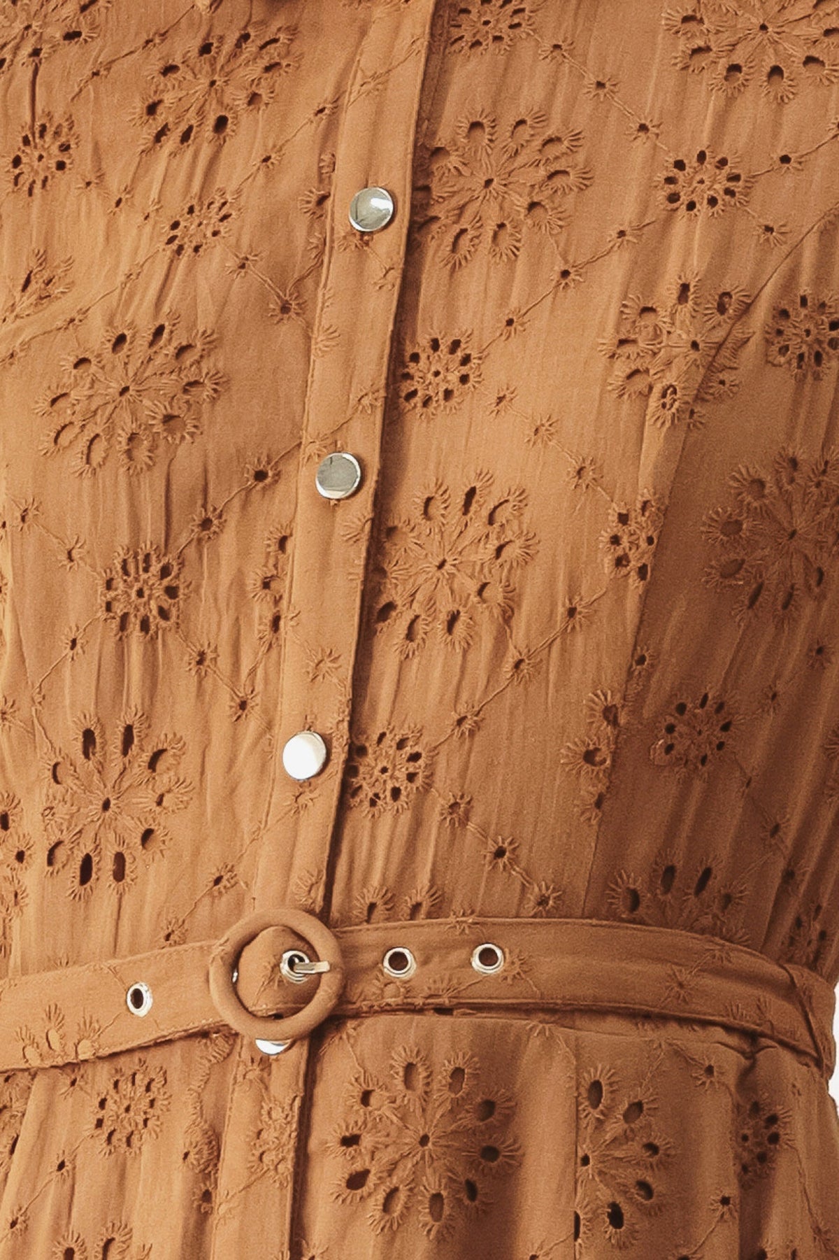 TIMELESS LOVE WOVEN EYELET MIDI DRESS