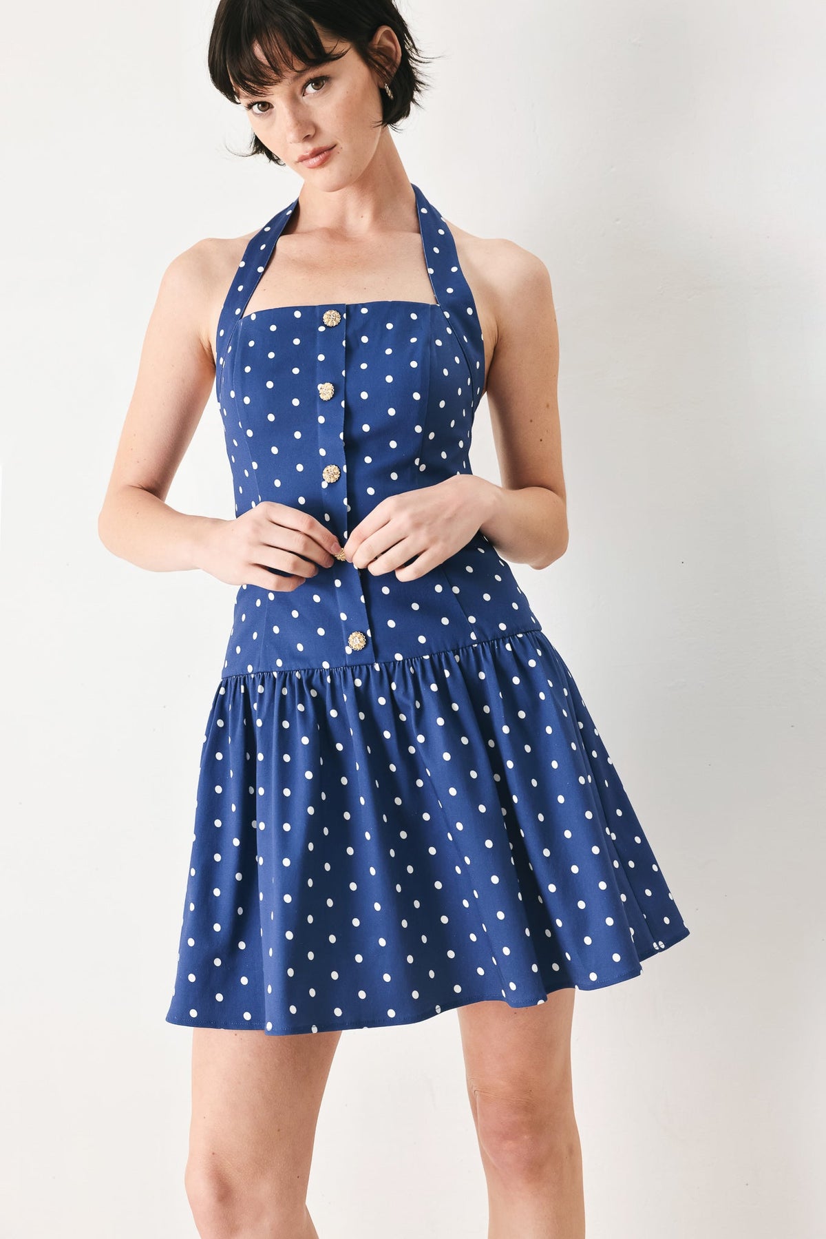 DOTS & DREAMS WOVEN MINI DRESS