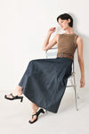 ESPRESSO HOUR DENIM COMBINATION MIDI DRESS