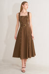 SWEET SIENNA WOVEN MIDI DRESS