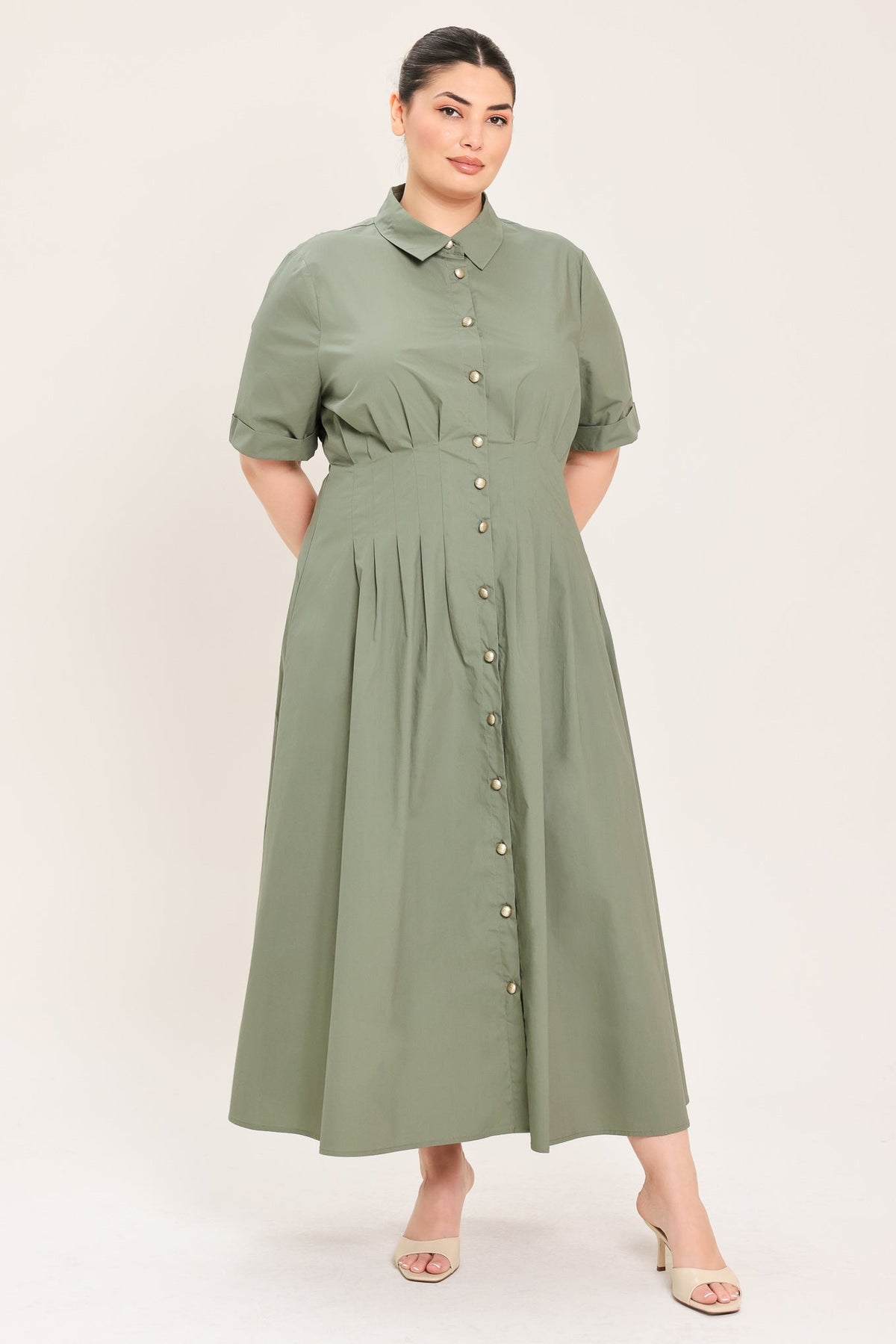 COUNTRYSIDE CHARM WOVEN MIDI DRESS