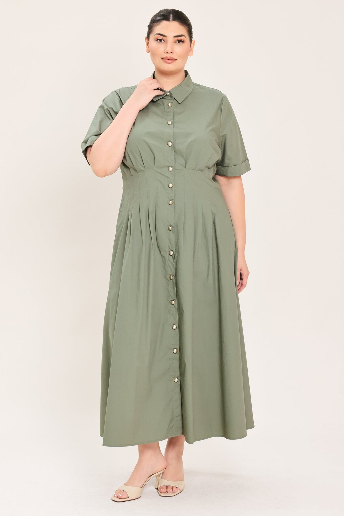 COUNTRYSIDE CHARM WOVEN MIDI DRESS