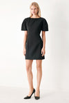 BLACK MIDNIGHT WOVEN MINI DRESS