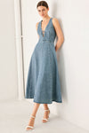 SUNDAY MUSE DENIM MIDI DRESS