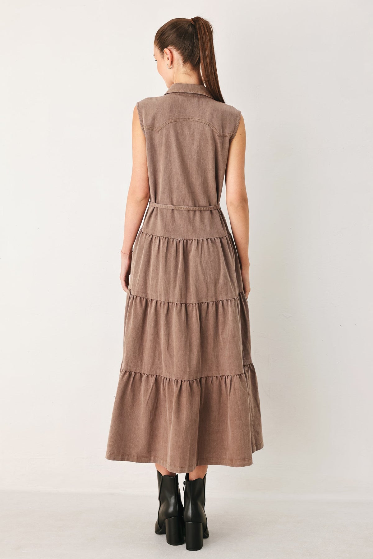 RUSTIC ROMANCE WOVEN MIDI DRESS