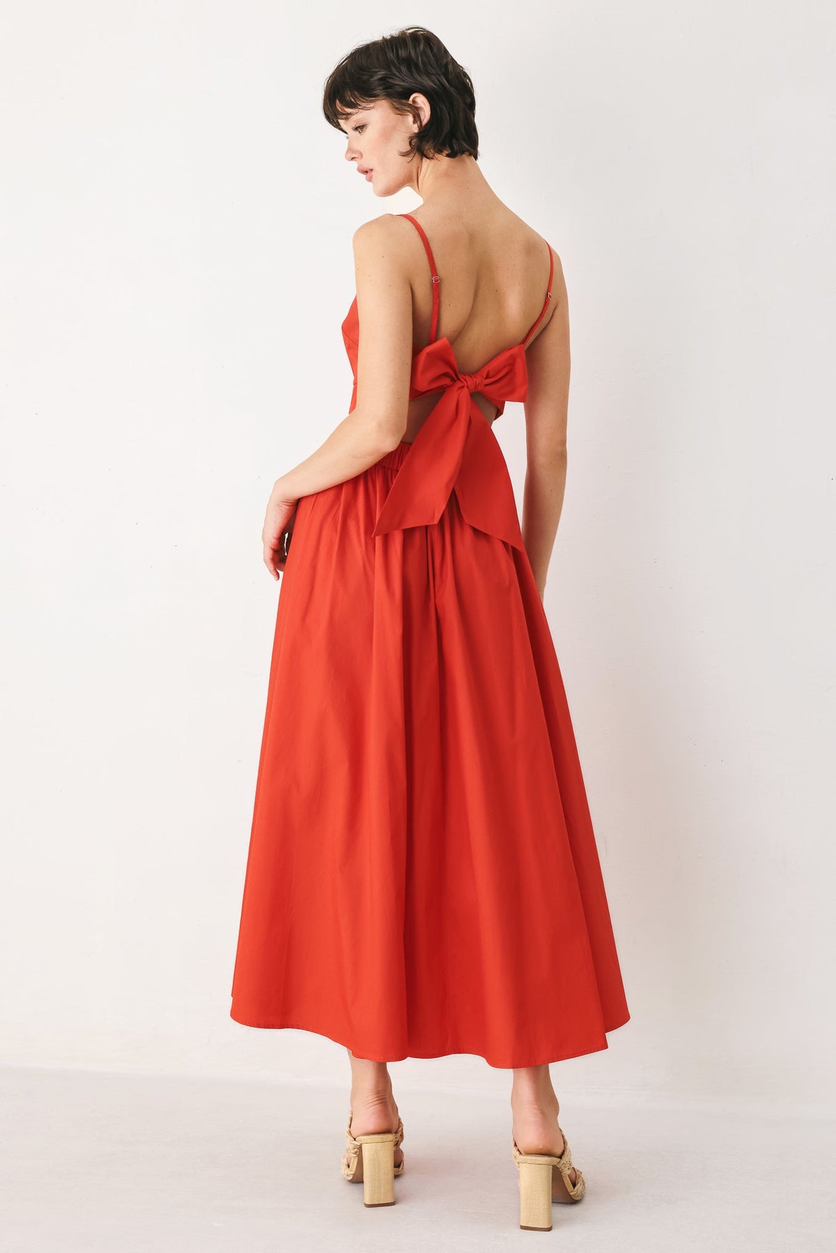 THE RIVIERA NIGHTS WOVEN MIDI DRESS