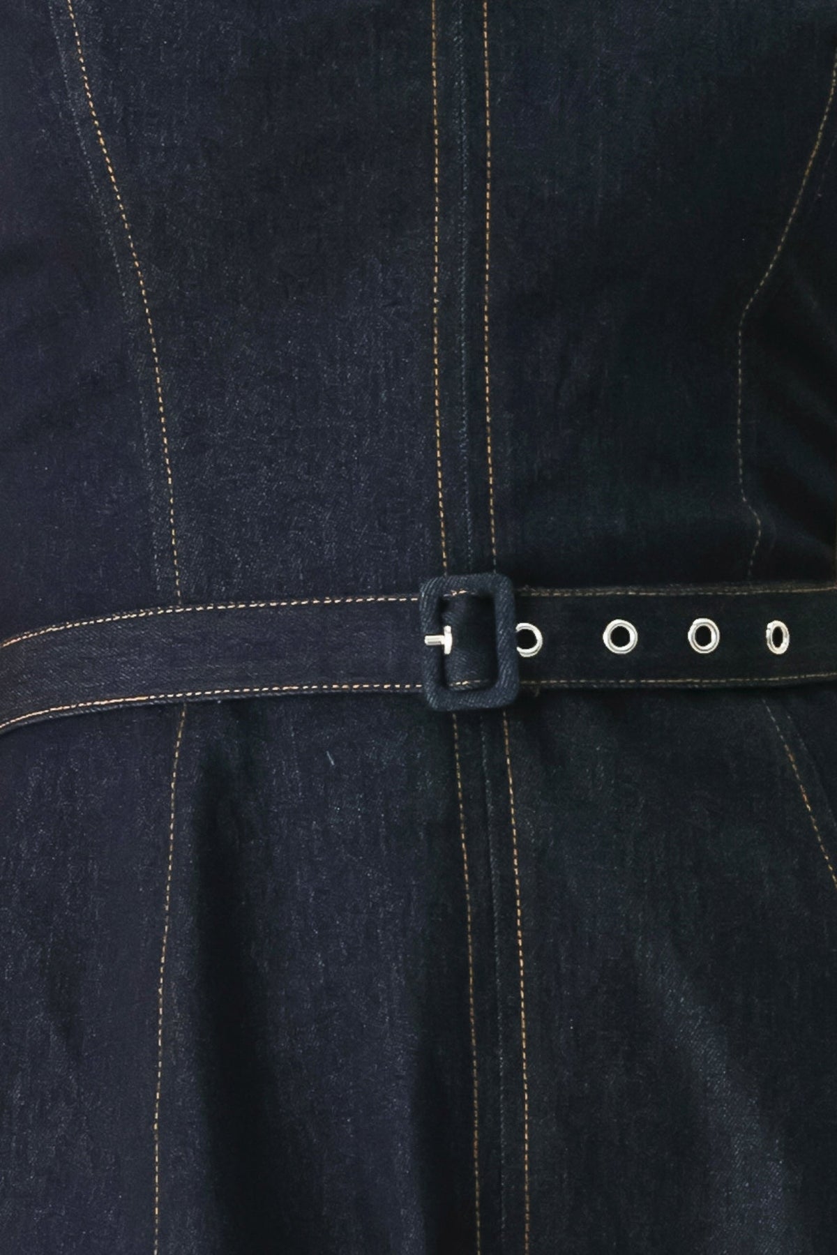 ICONIC INDIGO DENIM MIDI DRESS