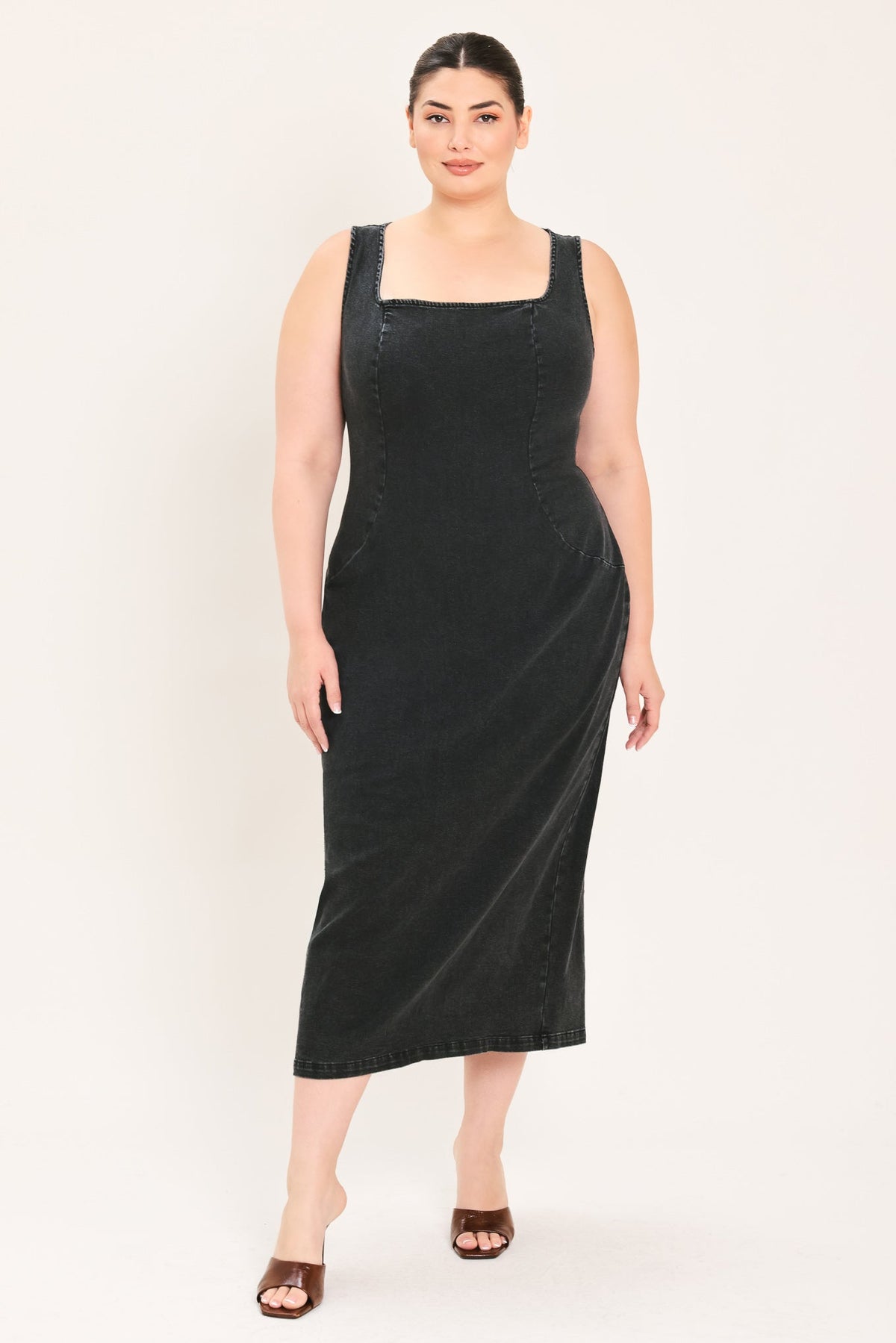 URBAN CHIC DENIM MIDI DRESS