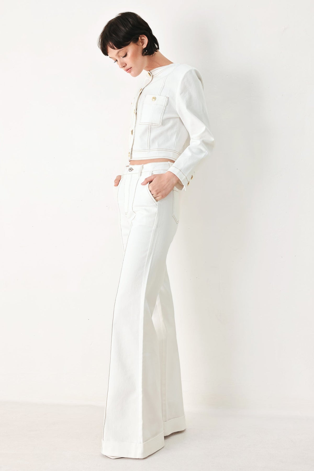 FIFTH STREET WOVEN CROP JACKET