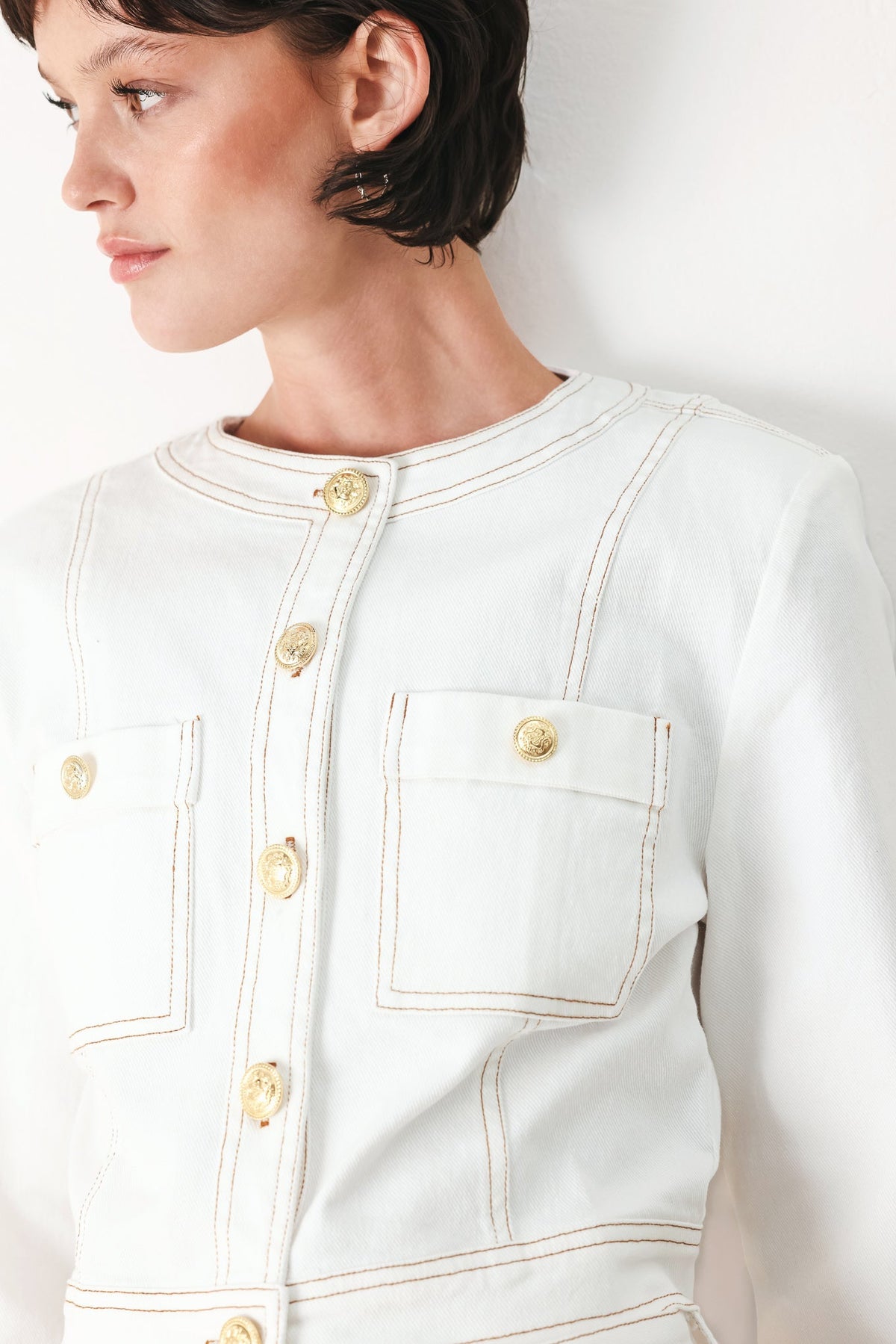 FIFTH STREET WOVEN CROP JACKET