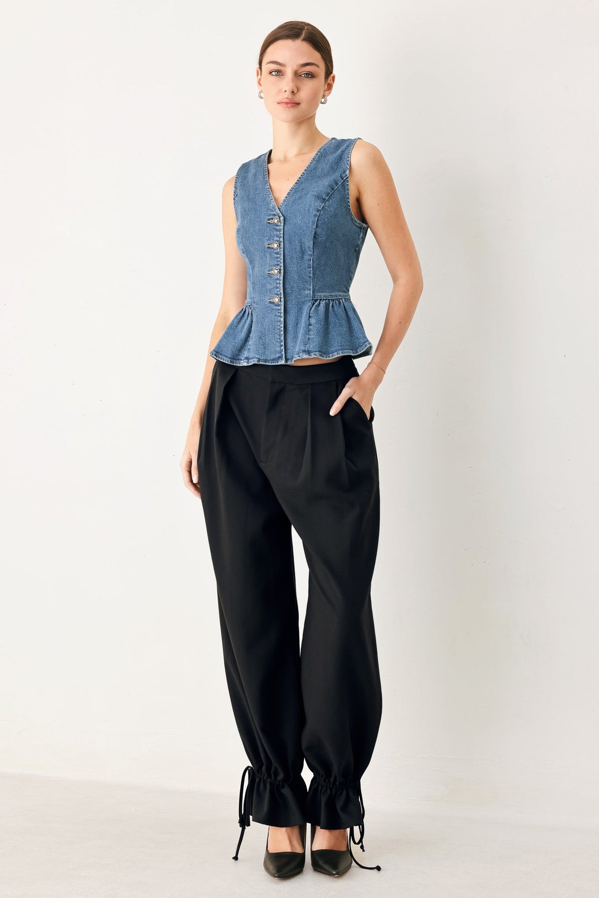 POLISHED DENIM VEST