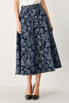 ROSETTE FLORAL WOVEN JACQUARD FULL SKIRT