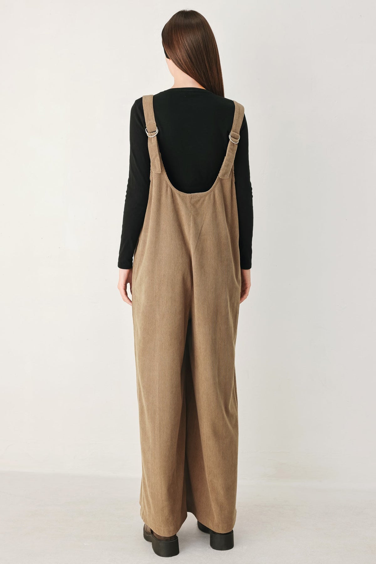 CARAMEL SLOUCHY CORDUROY JUMPSUIT