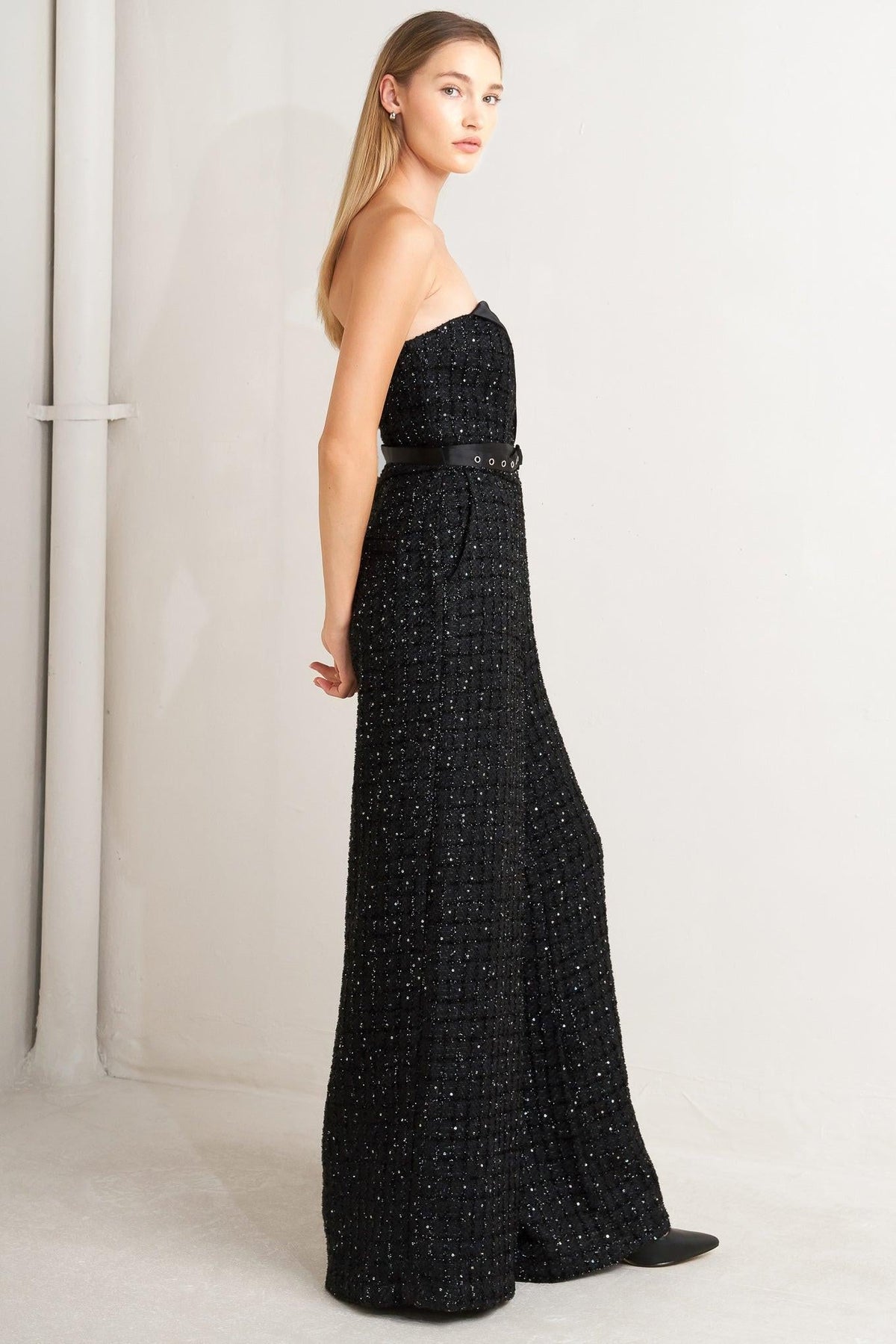 SPARK NOIR TWEED JUMPSUIT