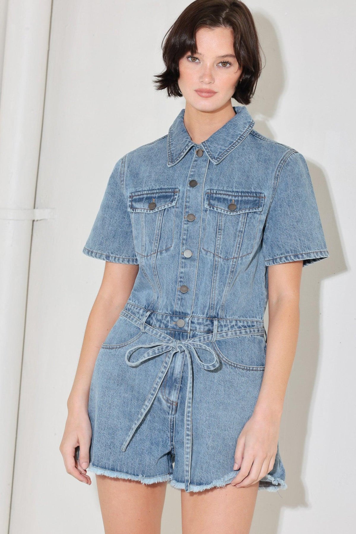 LAIDBACK LUXE DENIM ROMPER
