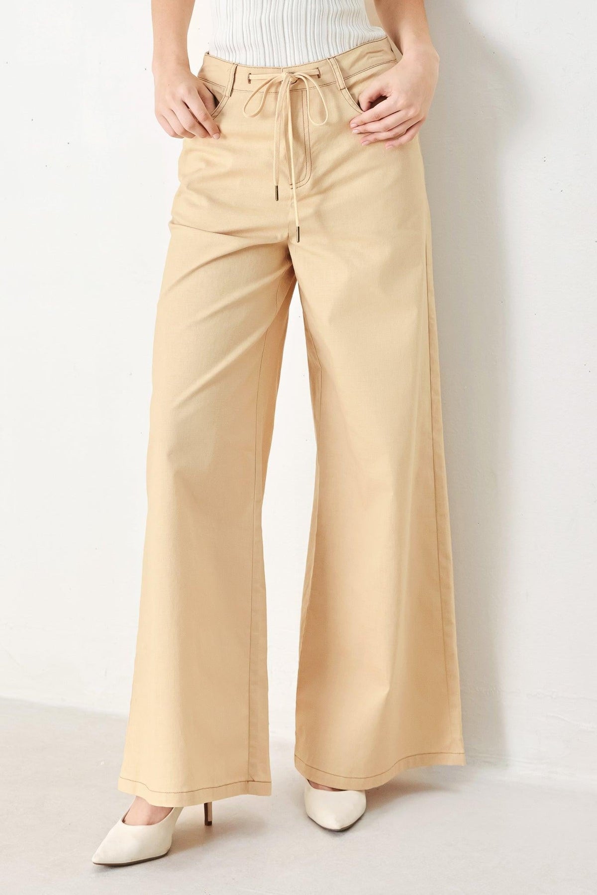 MODERN SAND WOVEN PANTS