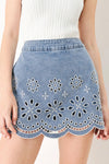 FLORAL LOVE DENIM SKORT