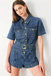 PLAY MODE DENIM ROMPER