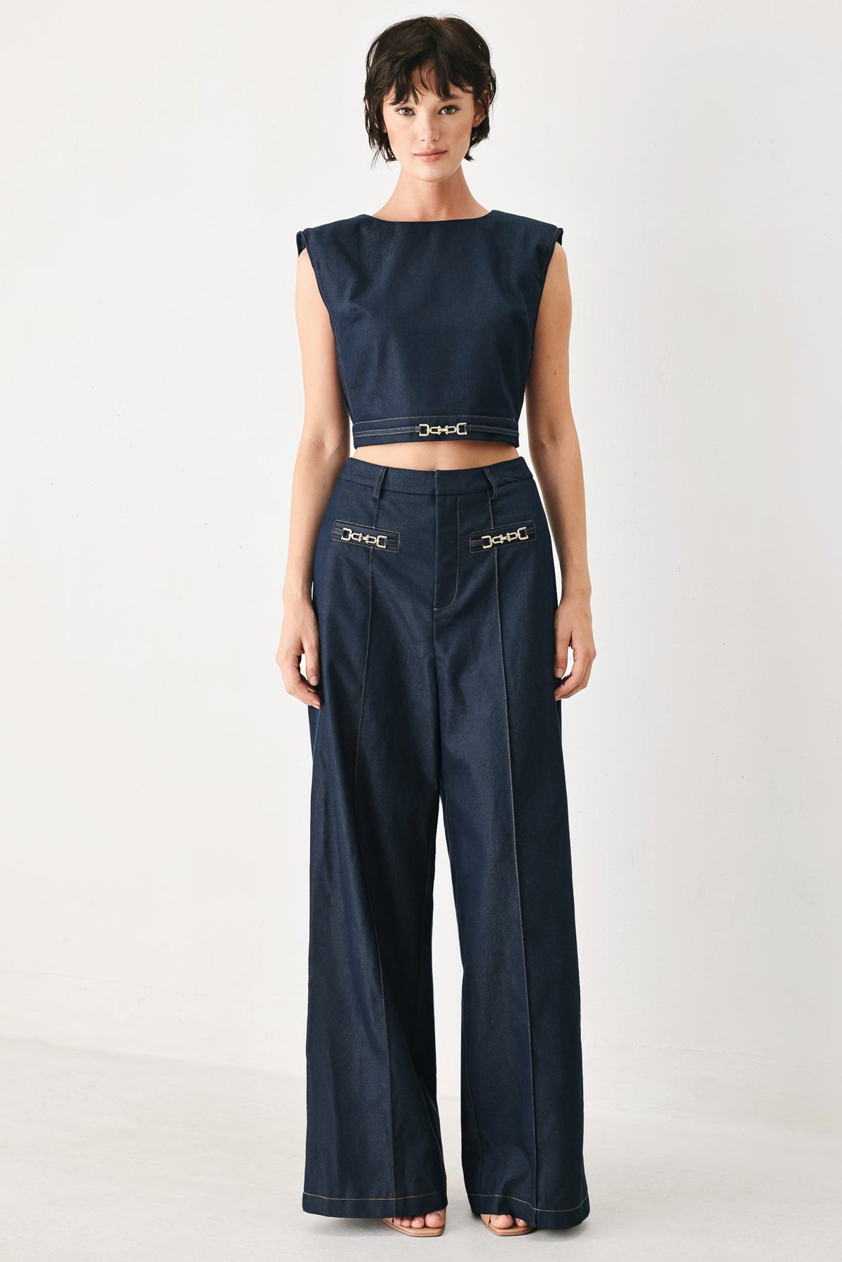 YACHT CLUB WOVEN WIDE LEG PANTS