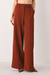 AUTUMN RUST FLOWY WIDE LEG WOVEN PANTS