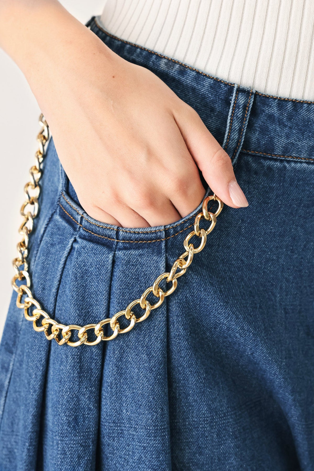 STATEMENT BLUE WIDE LEG DENIM PANTS