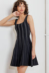 SUGAR STRIPE JACQUARD SWEATER MINI DRESS