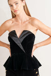 MIDNIGHT VELVET FLARE TOP