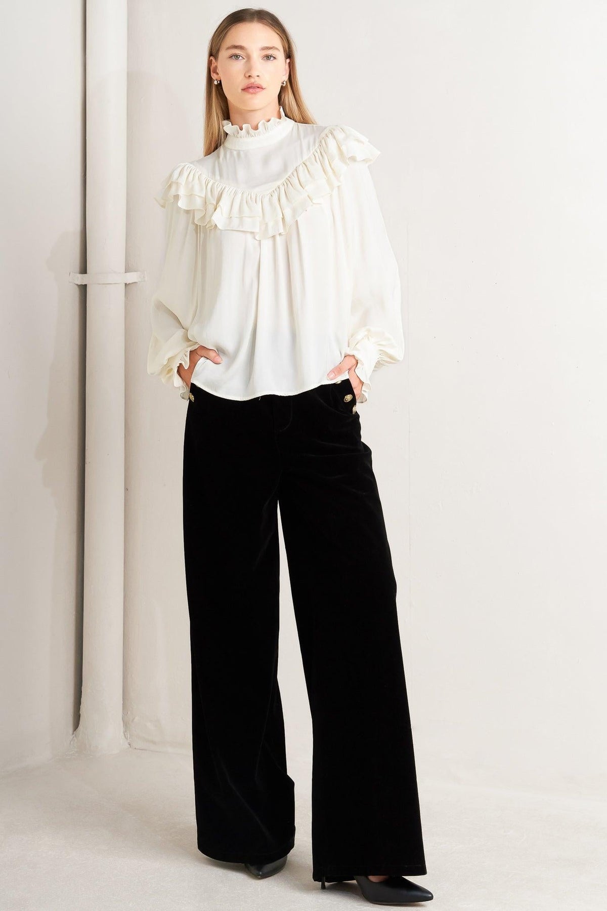 EDWARDIAN WALTZ WOVEN TOP