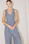 MARINA PINSTRIPE WOVEN TOP