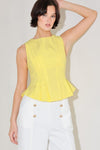 MODERN SHAPE YELLOW WOVEN TOP