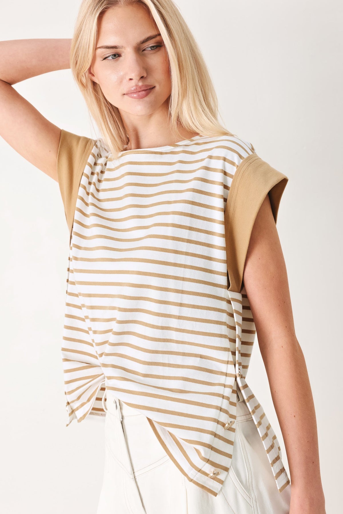 SUNSET MOOD STRIP KNIT TOP