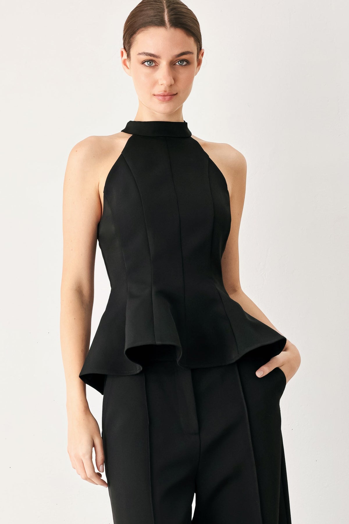 BLACK POWER WOVEN TOP