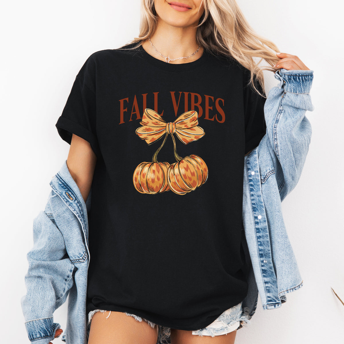 Fall Vibes, Pumpkins, Cherry, Autumn, Halloween Seasonal Edition Limited Graphic Tee