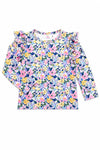 Fall Floral L/S Ruffle Tee