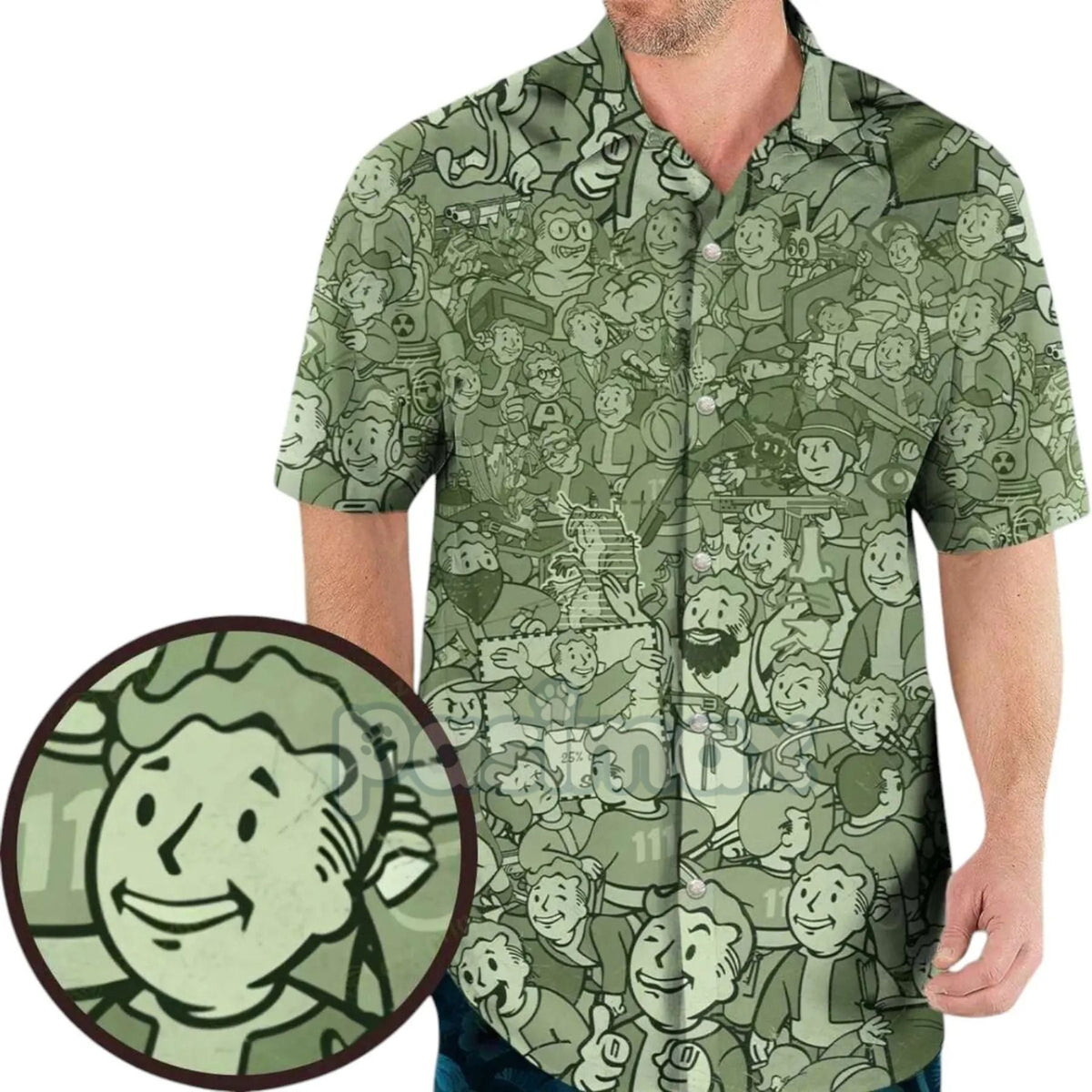 Fallout Compilation Maxi Hawaiian Shirt – Ultimate Gaming Tropical Shirt, Gift For Fans, Summer Fandom Apparel