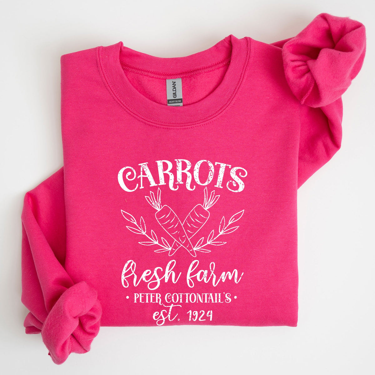Farm Fresh Carrots Peter Cottontail Retro Farm Sign Easter Pastel Farmhouse Illustration Sweatshirt