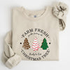 Farm Fresh Christmas Tree, White And Green Cakes, Winter, Santa, Xmas Sweatshirt