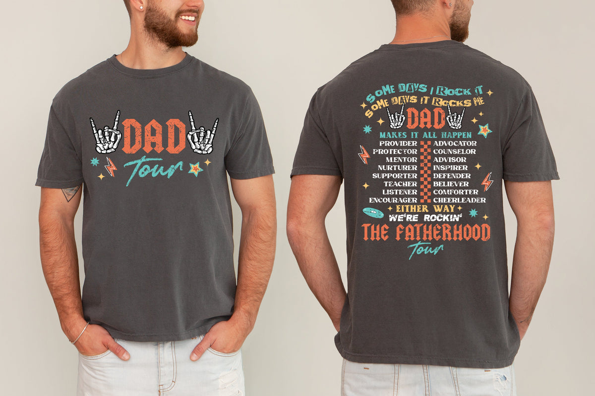 Fatherhood Tour Dad Rock Music Concert Father's Day Some Day I Rock It Comfort Colors Tee