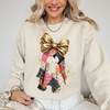 Faux Glitter Patchwork Ghost Coquette Halloween Retro Spooky Season Graphic Sweatshirt