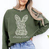 Faux Lace Bunny Coquette Happy Easter Easter Bunny Jesus Rabbit Holiday Sweatshirt