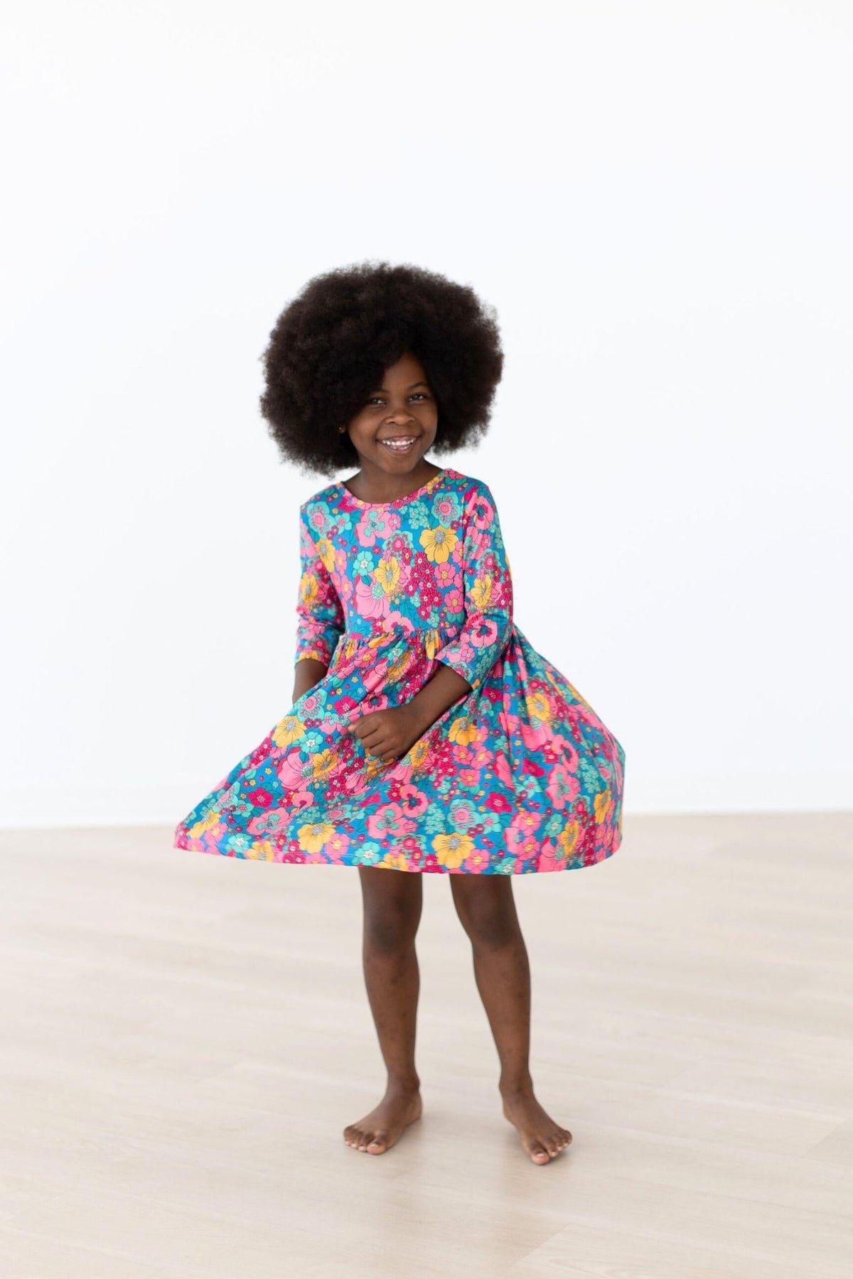 SALE Feeling Floral 3/4 Sleeve Pocket Twirl Dress